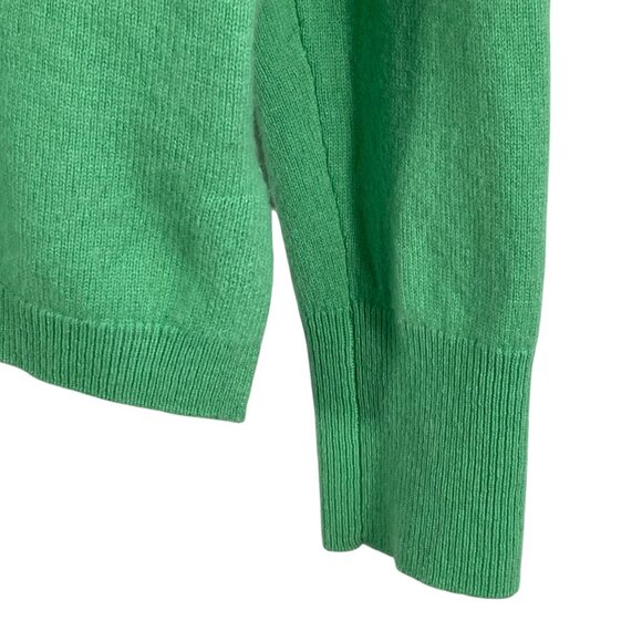 J.Crew 100% Cashmere Crewneck Sweater Green Size L Classic Luxe Knit - Picture 8 of 12
